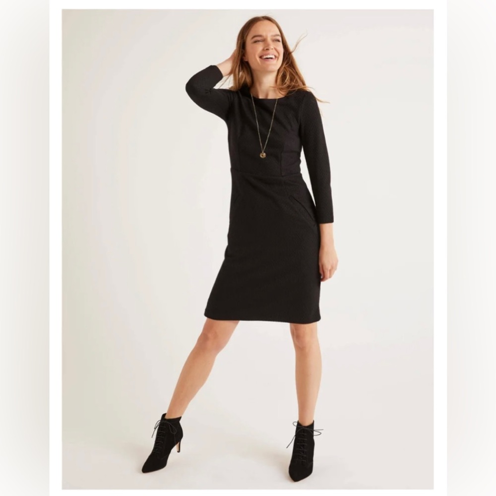 Boden Agnes jacquard black dress size 4R